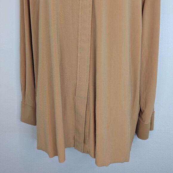 Norma Kamali Quiet Luxury Minimalist Capsule Neutral Preppy Elevated Chic Top LG - Picture 4 of 8